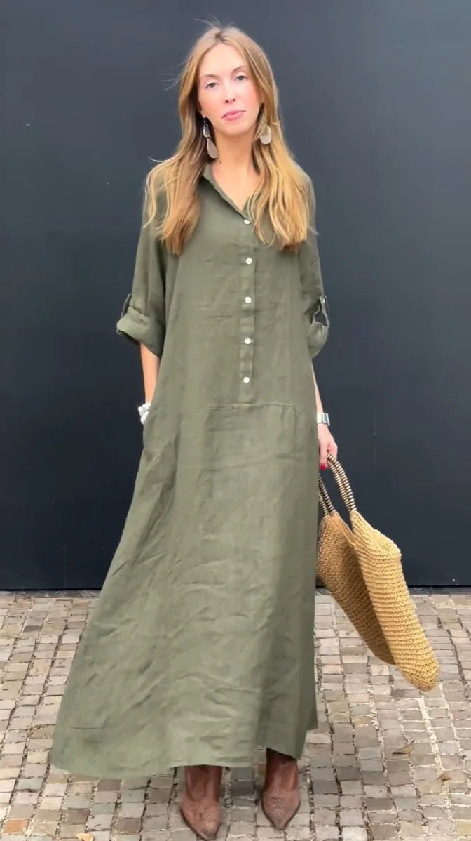 Vestido Benedita - Linho de alta qualidade (tendência grega)