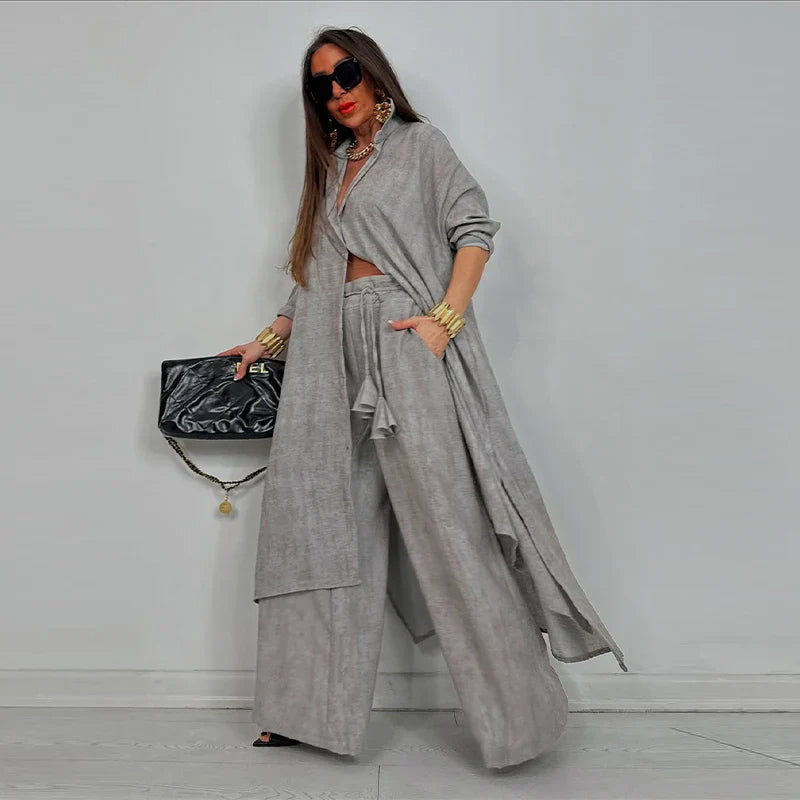 Conjunto Maria Madalena - Alto poder em linho (tendência francesa 2025)