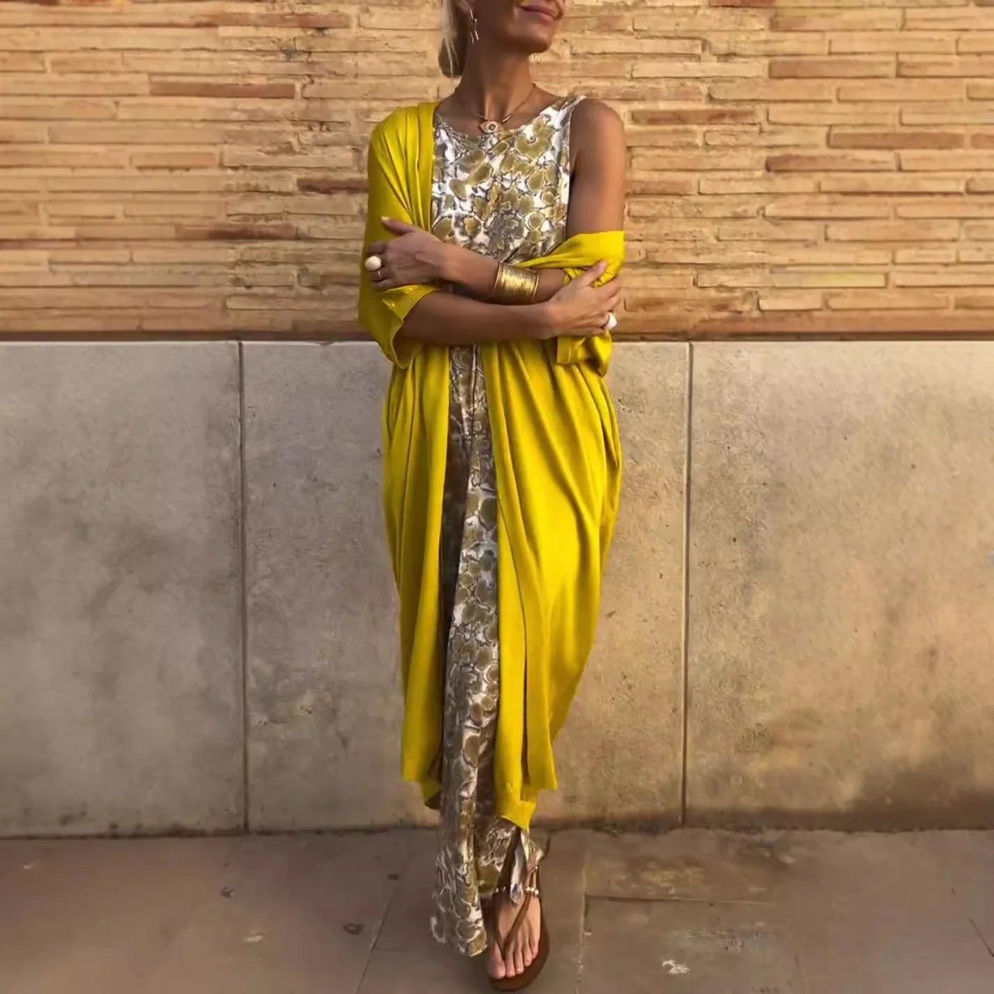 Conjunto Dominique - Nova tendência Lisavi: vestido + cardigan (must-have das style mavens americanas)