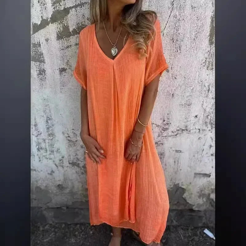 Vestido Luiza - Alto poder em linho (tendência americana)