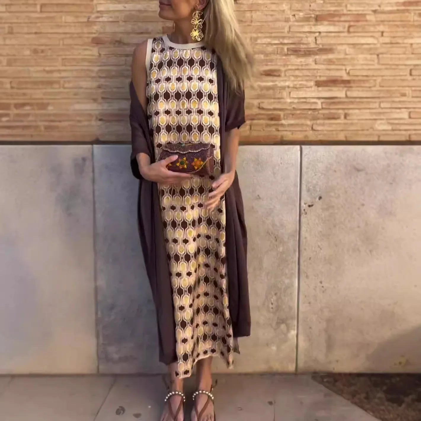 Conjunto Dominique - Nova tendência Lisavi: vestido + cardigan (must-have das style mavens americanas)