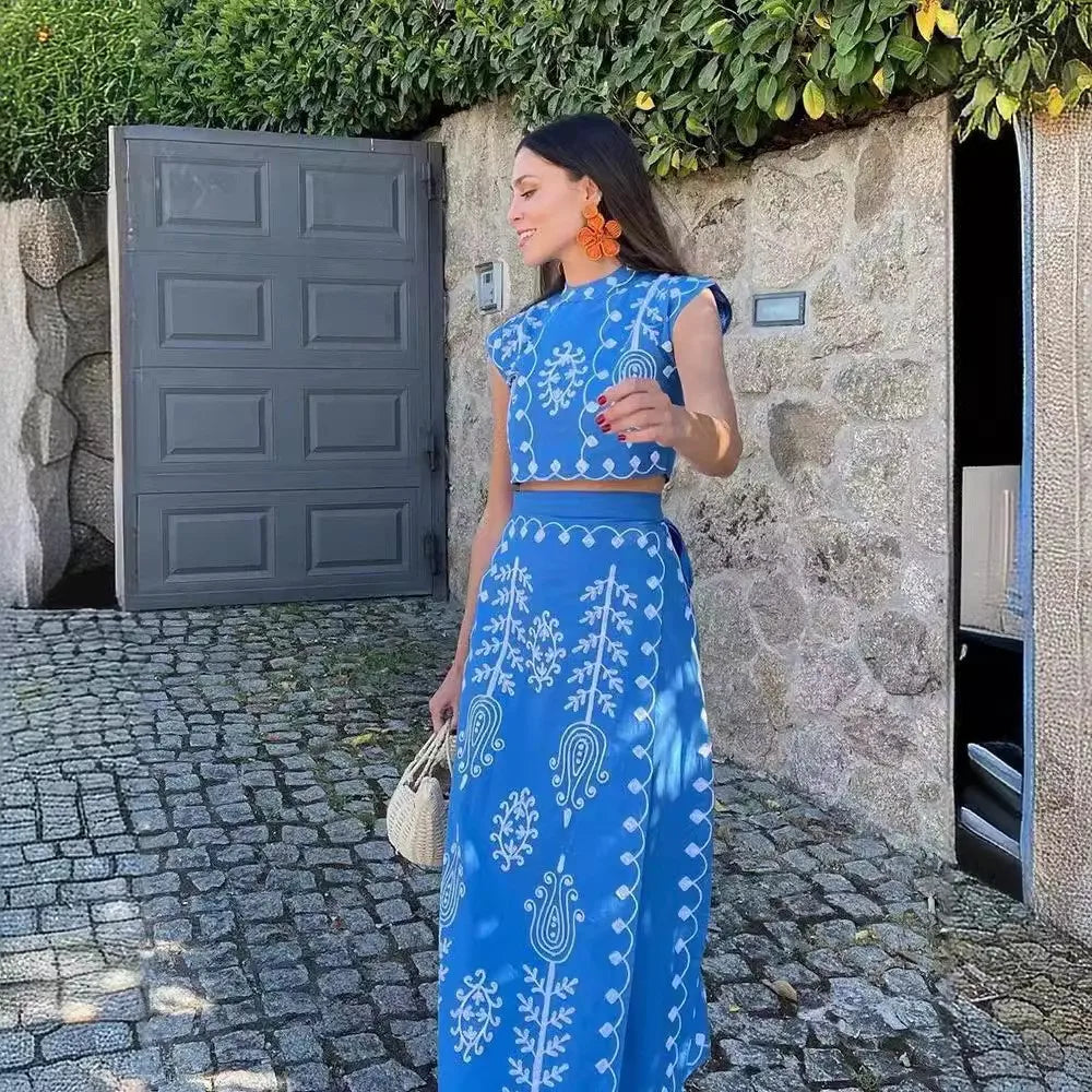 Conjunto Luza - Conjunto Boho Bordado (Tendência do verão italiano)