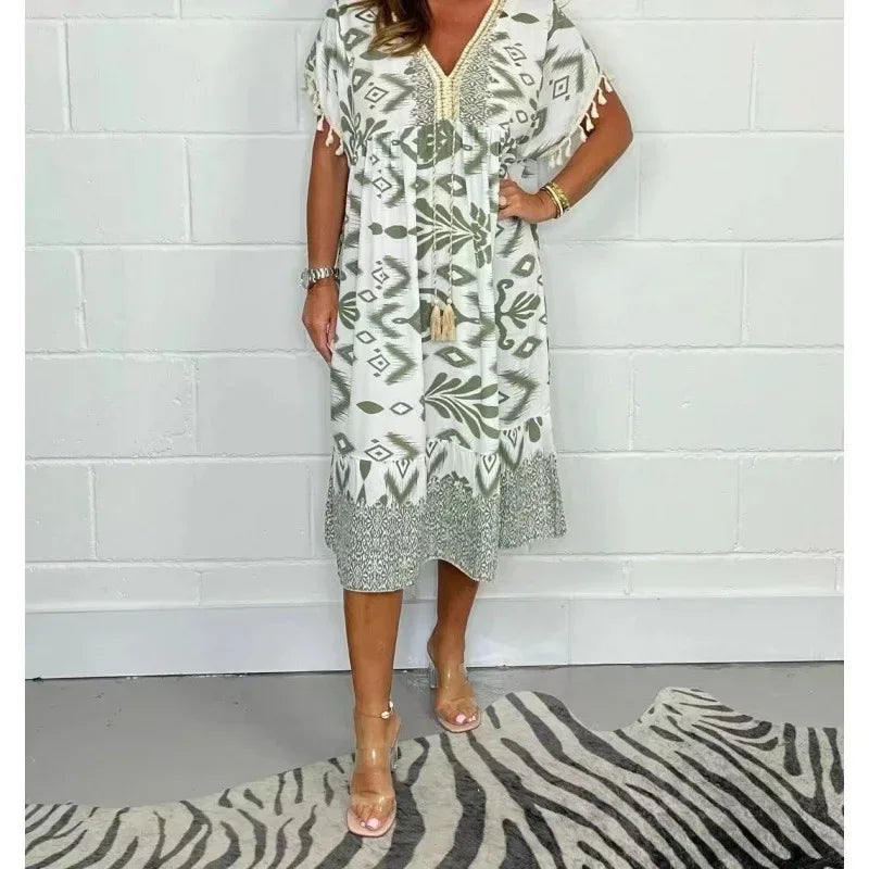 Vestido Juce - Design grego em viscose (must-have para 2026)