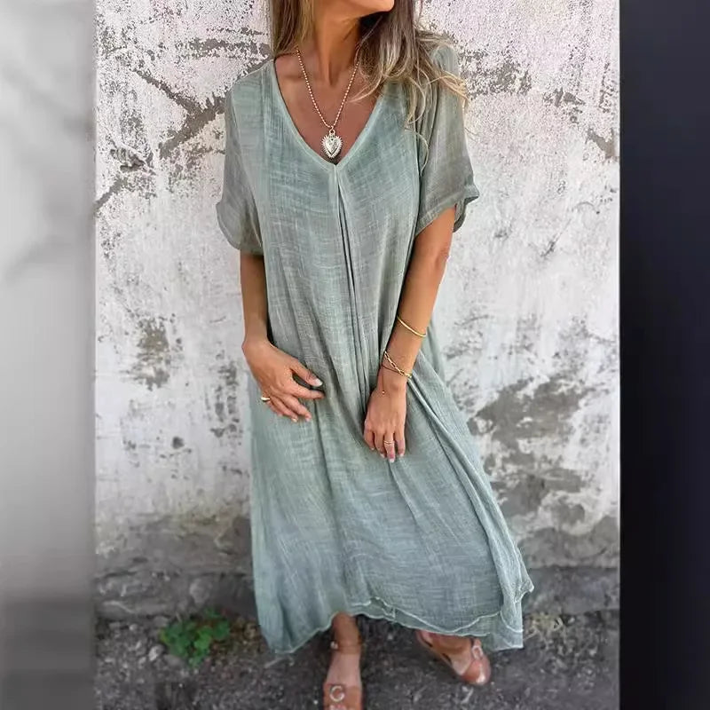 Vestido Luiza - Alto poder em linho (tendência americana)
