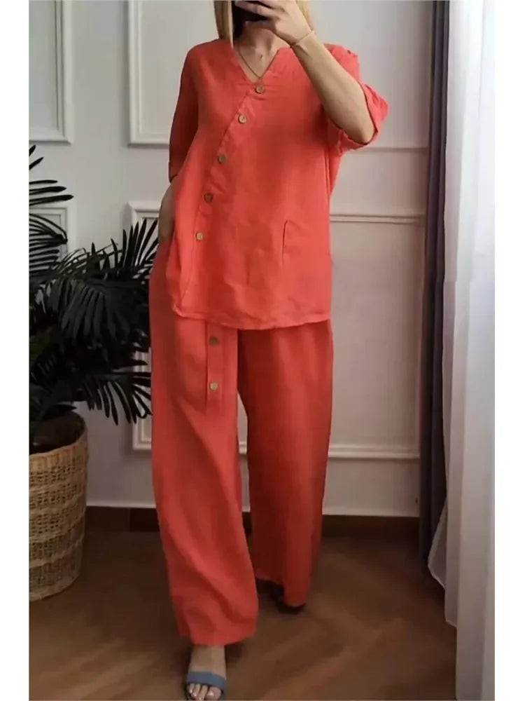 Conjunto Natalia - Seu style staple em linho (tendência grega)