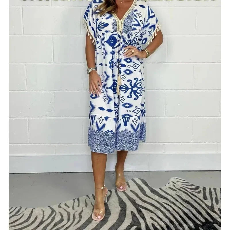Vestido Juce - Design grego em viscose (must-have para 2026)