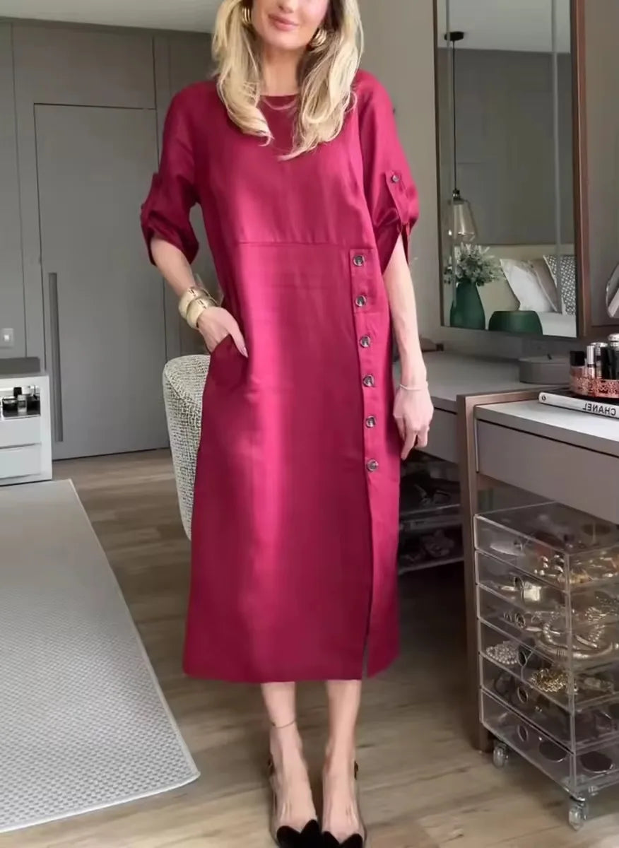 Vestido Lidia - Elegância e conforto em linho (tendência francesa)