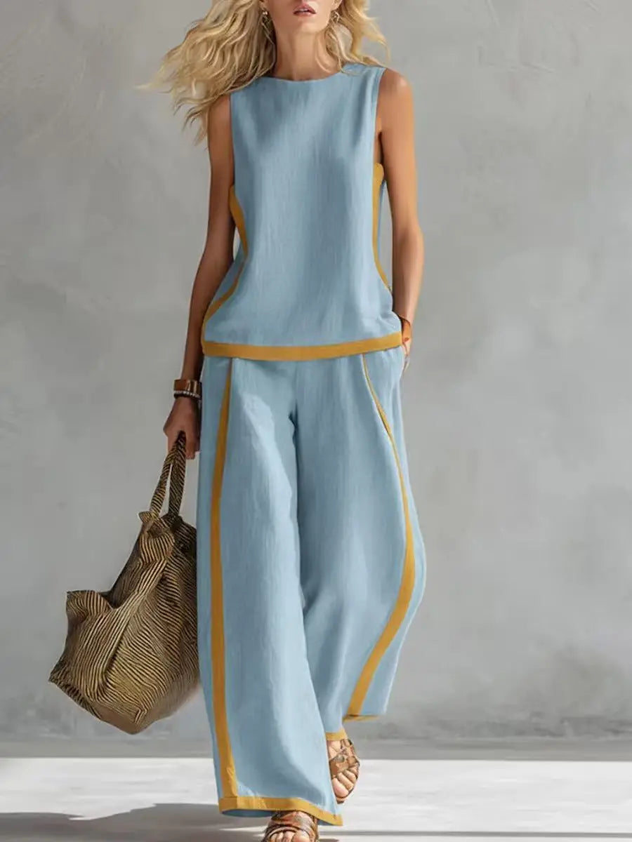 Conjunto Violeta - Seu standout piece em linho high quality (tendência grega)