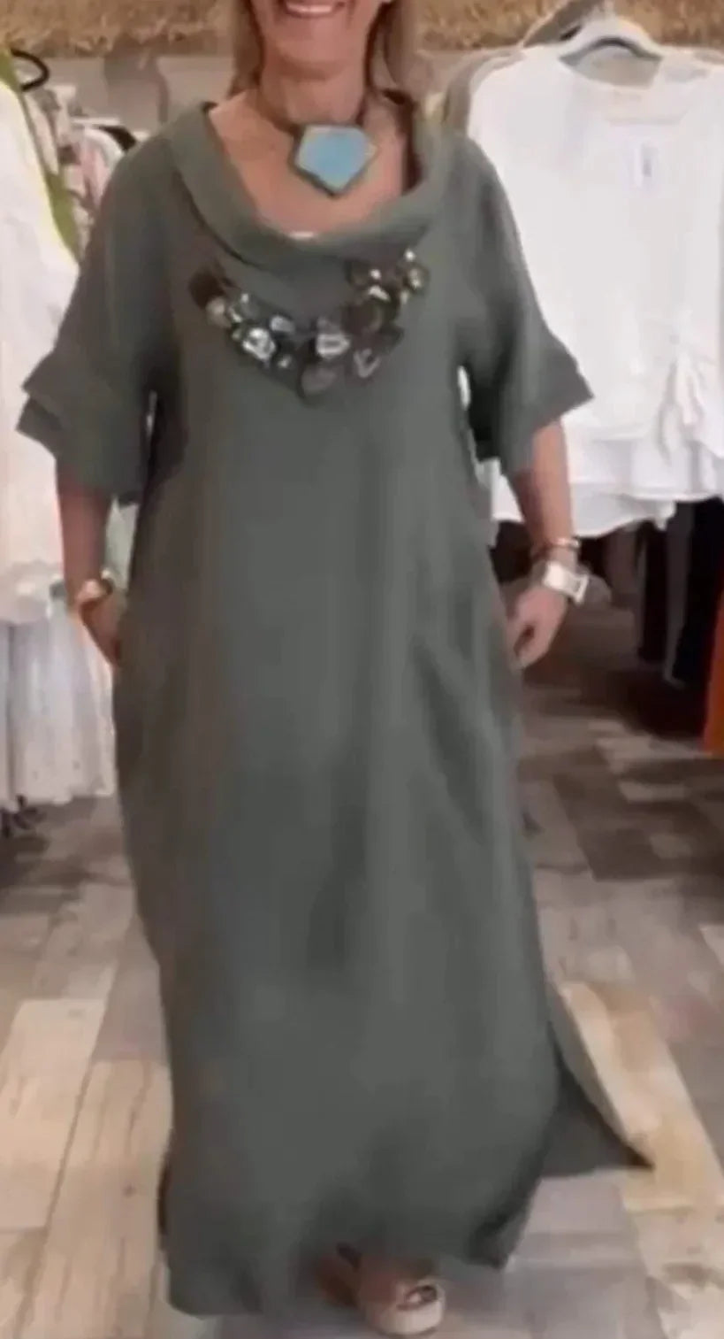 Vestido Lia - Alta qualidade em linho (tendência Italiana)