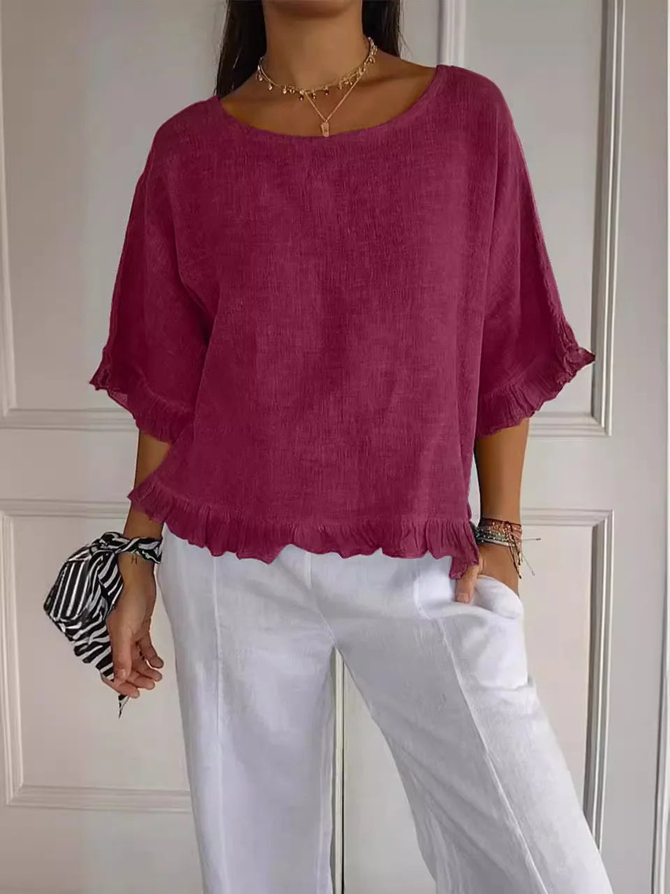 Blusa Carina - Must-have em linho de alta qualidade (tendência francesa)