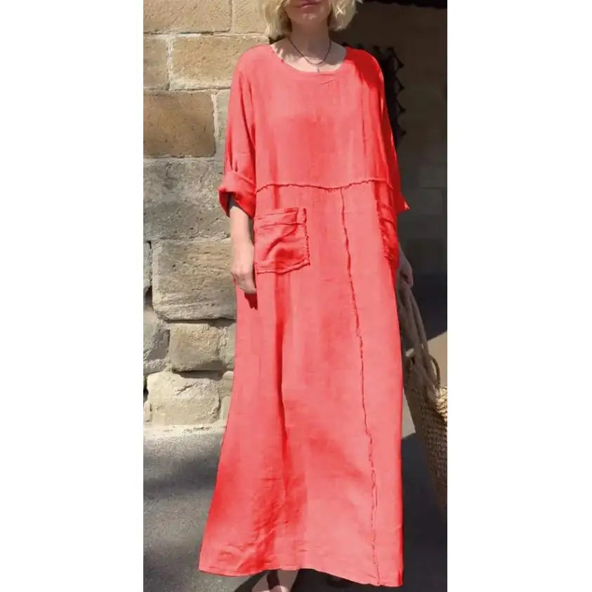 Vestido Valéria - Alta qualidade em linho preferido das style icons (tendência grega)
