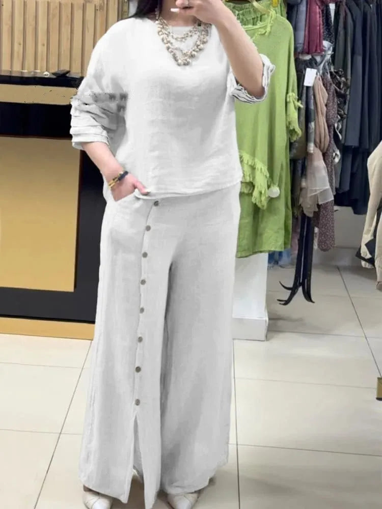 Conjunto Talita - O conjunto em linho querido das trendsetters (tendência grega)