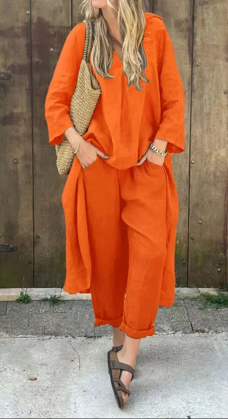 Conjunto Maya - Sofisticação em linho queridinho das style mavens (tendência francesa)