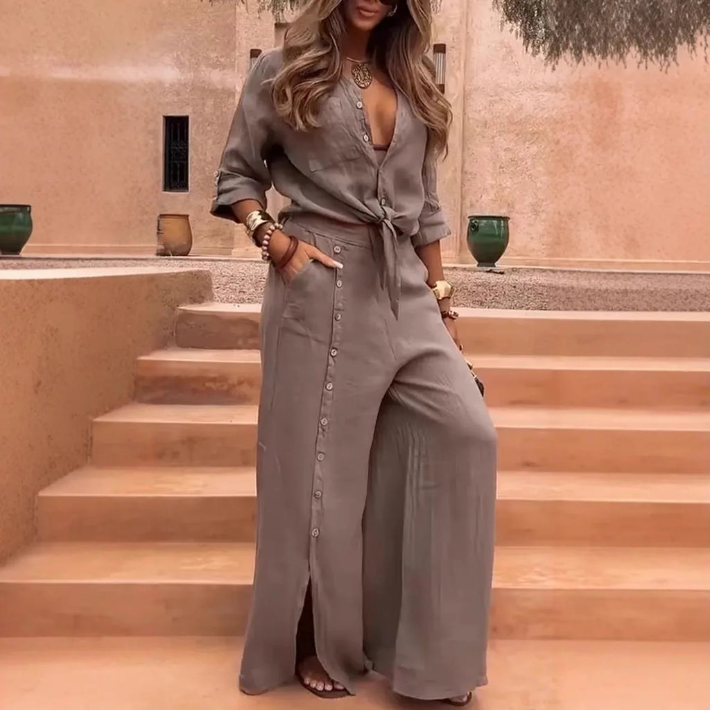 Conjunto Serena - Tendência em linho preferido das style mavens